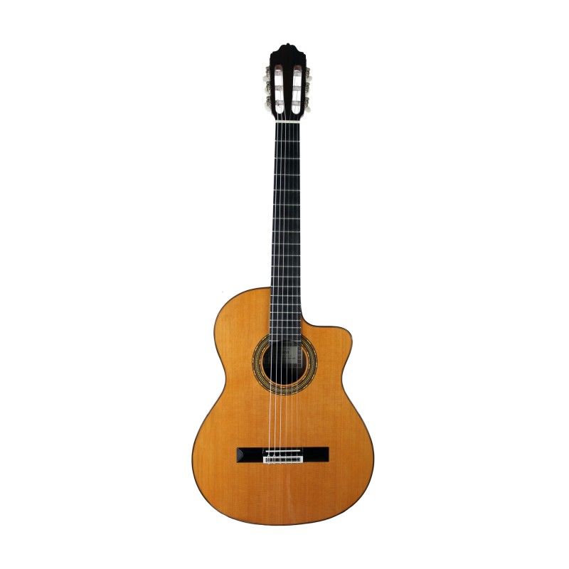 Esteve 4STCE, pan coupé, table cèdre massif, fond & éclisses acajou, sillet de tête 48 mm, EQ Fishman Sonitone, naturel brillant